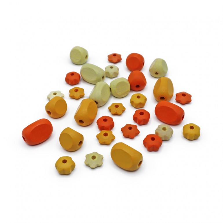 Perline mix in legno stile etnico per bijoux