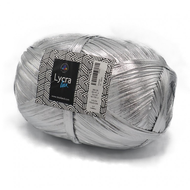 Ruban pour sacs au crochet Lycra Lux SILVER | Tessiland