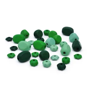 Perlas mixtas de madera estilo étnico para bisutería Verde