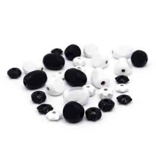 Perlas mixtas de madera estilo étnico para bisutería Bianco nero