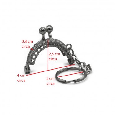 Clic Clac Key ring 4x3.5 cm-Silver