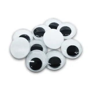 Ojos móviles adhesivos para amigurumi y peluches 10pz Bianco