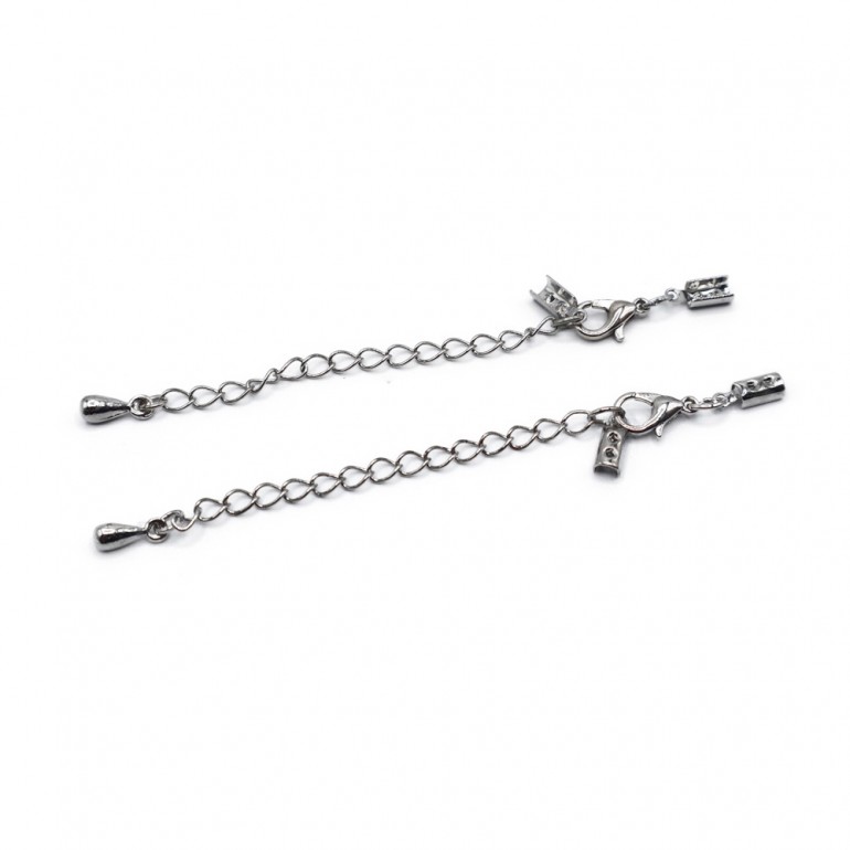 Moschettone e catena con terminale schiaccino Agento diametro 2mm pezzi 2