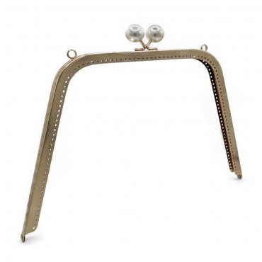 Chiusura clic clac Megaclip 29,5x19cm trapezoidale per borse Panna