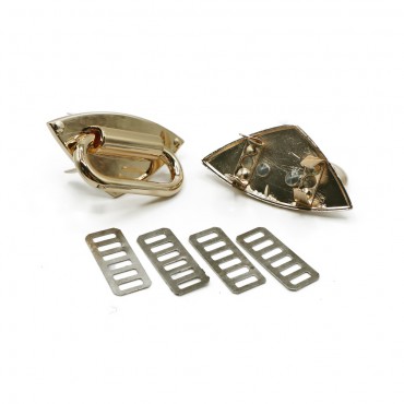 Ponticelli con placca triangolare 51x26 Oro 2pz