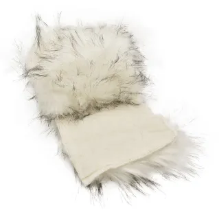 Fourrure ecologique degradee en poils longs avec doublure en maille 120 cm Marmo