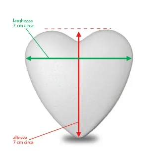 Styrofoam Heart 7 cm for Decorations | Tessiland
