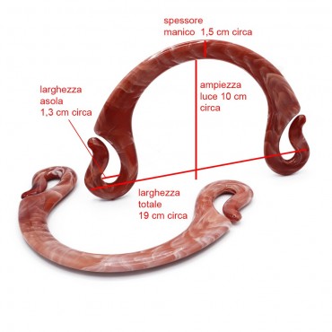 Manici per borse a uncinetto Pipoca marmorizzati Rosso Mattone | Tessiland