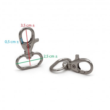 Moschettoni Goccia 35x25 Argento 2pz