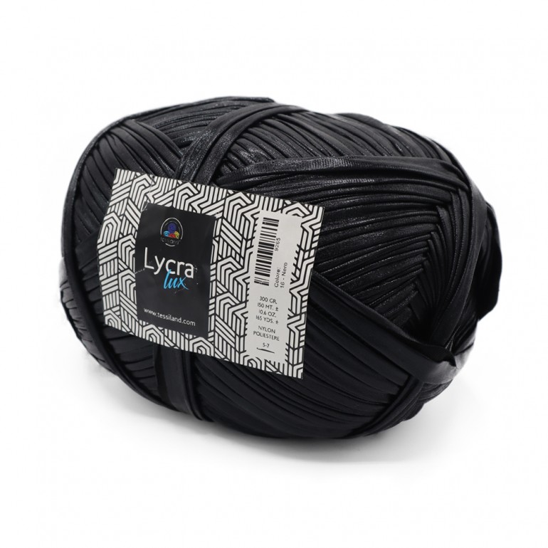Ruban pour sacs au crochet Lycra Lux NOIR | Tessiland