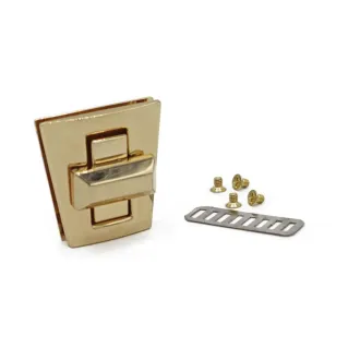 Cierre giratorio Brik trapezoidal para bolsos Oro