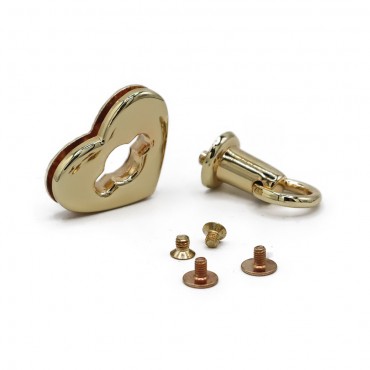 Chiusura a scatto Cuore per borse Oro