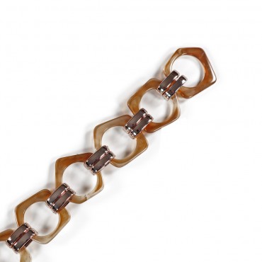 Catena Dysart in resina acrilica con maglie a pentagono 80cm Beige