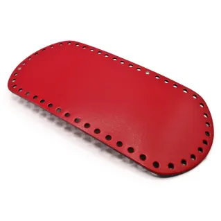 Fond de sac oval 27X12 en simili cuir fabriqué en Italie Rosso