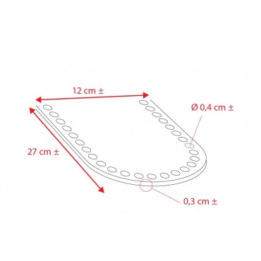 Base para Bolsos de ganchillo 27x12 en ecopiel Tórtola | Tessiland