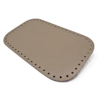 Fond de sac rectangulaire 28X18 en simili cuir fabriqué en Italie Tortora