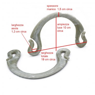Poignées pour sacs a crochet Pipoca marbré Perle| Tessiland