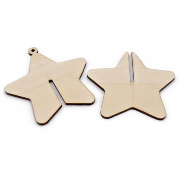 Decorazioni Natalizie legno componibile stella 3D