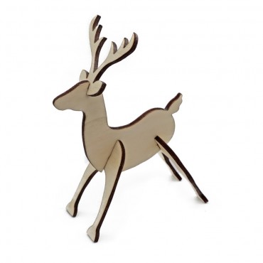 Decorazioni Natalizie legno componibile renna 3D