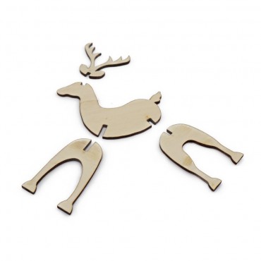 Decorazioni Natalizie legno componibile renna 3D
