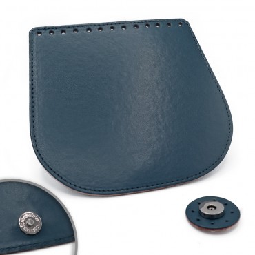 Patta Globo in ecopelle con chiusura magnetica made in Italy Navy