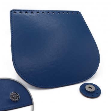 Patta Globo in ecopelle con chiusura magnetica made in Italy Bluette