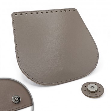 Patta Globo in ecopelle con chiusura magnetica made in Italy Tortora