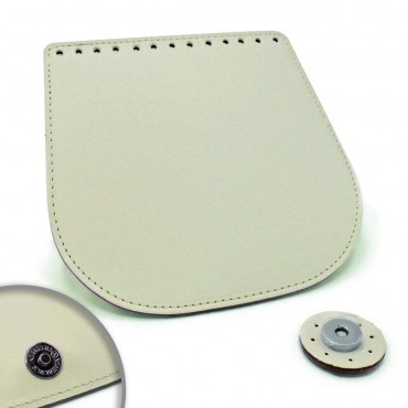 Patta Globo in ecopelle con chiusura magnetica made in Italy Crema