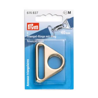 Anillos triangulares para bolsas con enganche de mosquetón made in Italy 2pz Oro