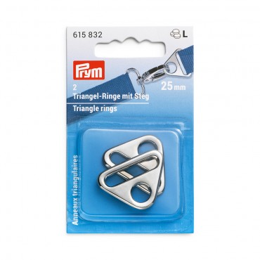 Anelli triangolari per borse con aggancio moschettone made in Italy 2pz Argento