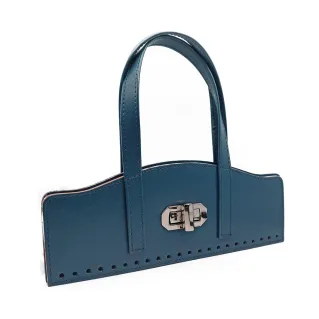 Ensemble Vintage en simili cuir avec fermoir à tourniquet et poignées Navy
