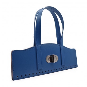 Set borsa Vintage in ecopelle con girello e manici su patella Bluette