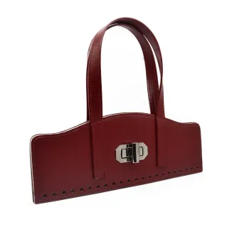 Ensemble Vintage en simili cuir avec fermoir à tourniquet et poignées Bordeaux