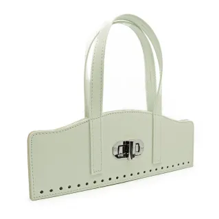 Vintage Eco Leather Purse Set with Turn Lock and Handles on Flap Crema