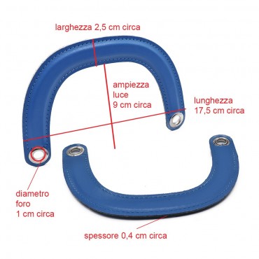 Handles DIOR Handmade Eco-Leather Handles in Cornflower Blue: Refined Details Made in Italy | Tessiland