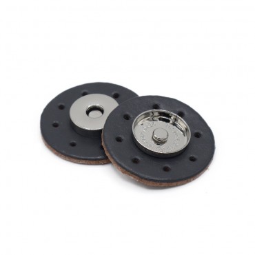 Grey Sewable Eco-Leather Magnetic Closures | Tessiland