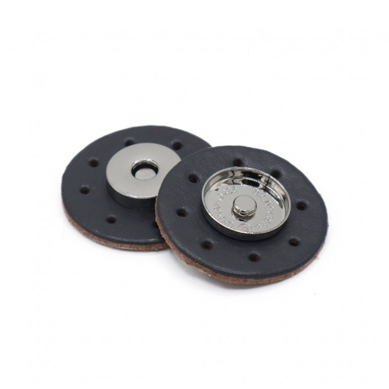 Grey Sewable Eco-Leather Magnetic Closures | Tessiland