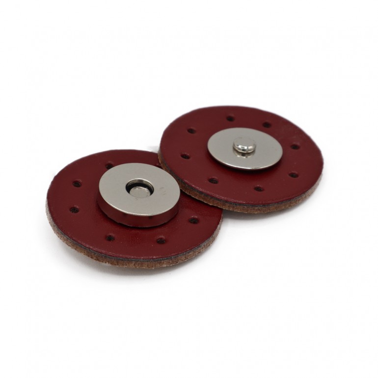Burgundy Sewable Eco-Leather Magnetic Closures | Tessiland