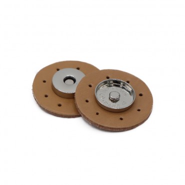 Fermetures Magnétiques en Éco-cuir Beige Cousues | Tessiland