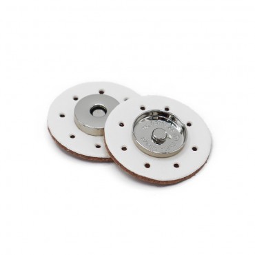 White Sewable Eco-Leather Magnetic Closures | Tessiland