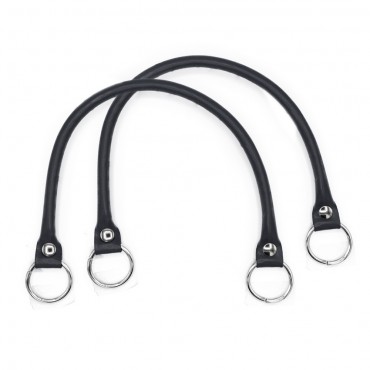 Manici Circle Ecopelle Rinforzati con Anelli Argento 43cm 2pz