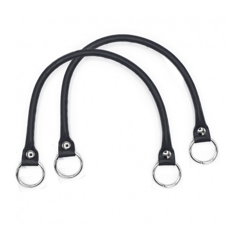 Pair of Circle handles in Ecopelle for crochet creations Gray | Tessiland