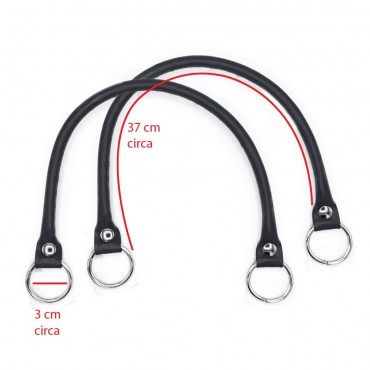 Paire de poignées Circle en éco-cuir pour créations au crochet Gris | Tessiland