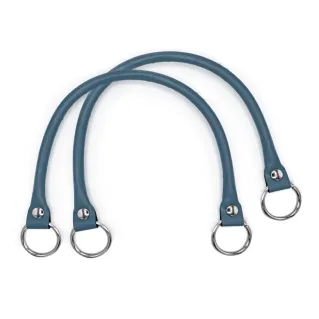 Circle Handles Reinforced Eco-Leather with Silver Rings 43cm 2pcs Avio
