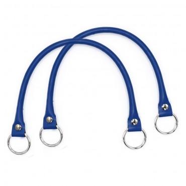 Manici Circle Ecopelle Rinforzati con Anelli Argento 43cm 2pz Bluette