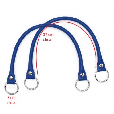 Paire de poignées Circle en éco-cuir pour créations au crochet Bluette | Tessiland