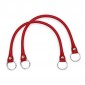 Pair of Circle handles in Ecopelle for crochet creations Red | Tessiland