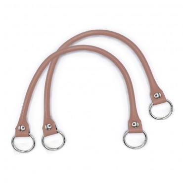 Pair of Circle handles in Ecopelle for crochet creations Pale Pink | Tessiland