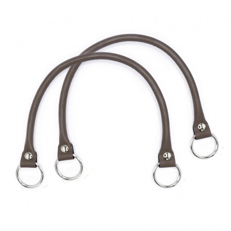 Pair of Circle handles in Ecopelle for crochet creations Gray | Tessiland