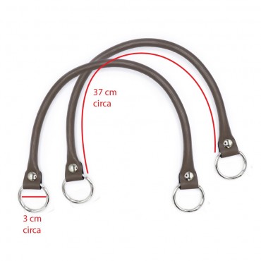 Par de asas Circle en Ecopiel para creaciones de ganchillo Tórtola | Tessiland